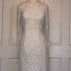 Stunning NWT Scala white beaded dress